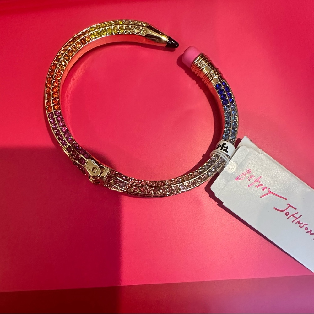 Betsey Johnson Rainbow Crystal Pencil Bracelet